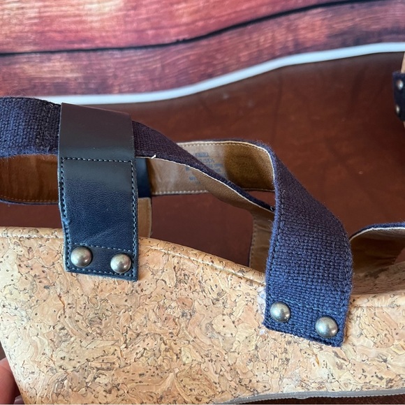 Lucky Brand Marla Blue Cork Wedge Platform Sandals - Picture 8 of 15